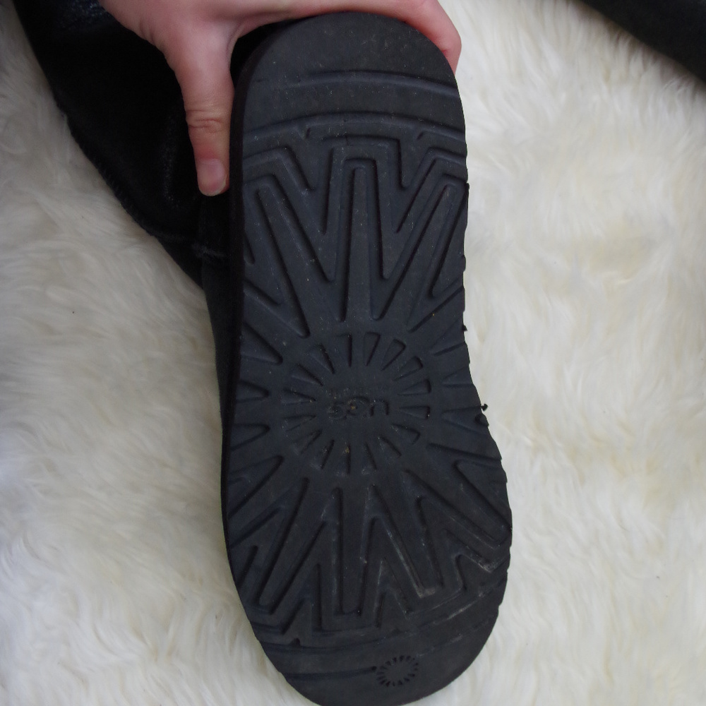 Rare UGG Classic Tall Black Metallic Shimmer Boots - Picture 6 of 8